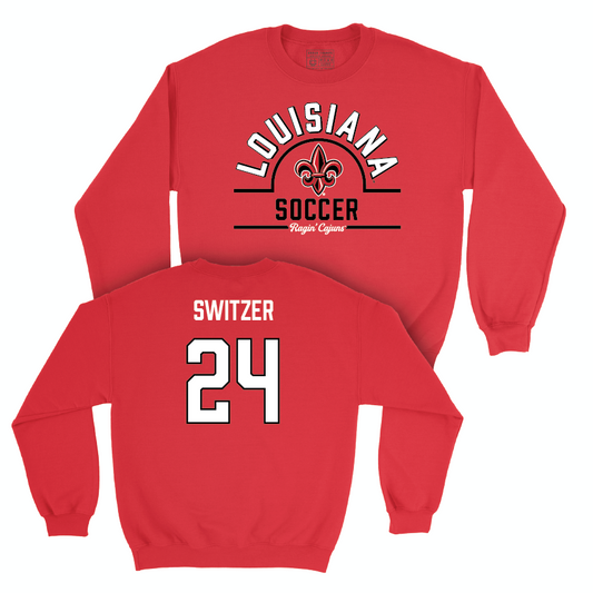 Louisiana Women's Soccer Red Arch Crew - Anneliese Switzer Small