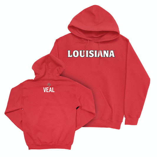 Louisiana Women's Track & Field Red Wordmark Hoodie - Alaysha Veal Small