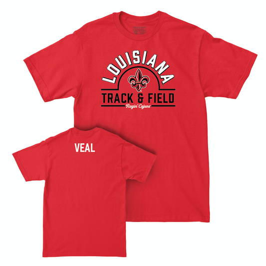 Louisiana Women's Track & Field Red Arch Tee - Alaysha Veal Small