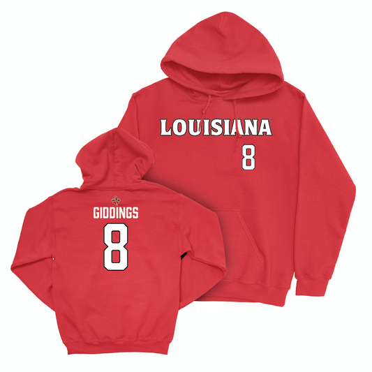 Louisiana Women's Soccer Red Wordmark Hoodie - Bailey Giddings Small