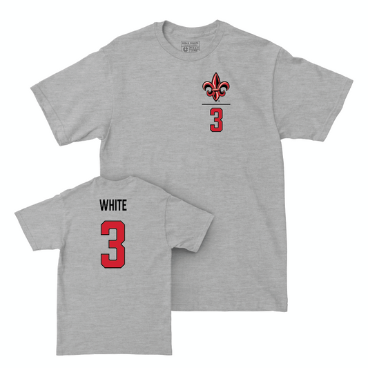 Louisiana Men's Basketball Sport Grey Logo Tee - Chancellor White Small