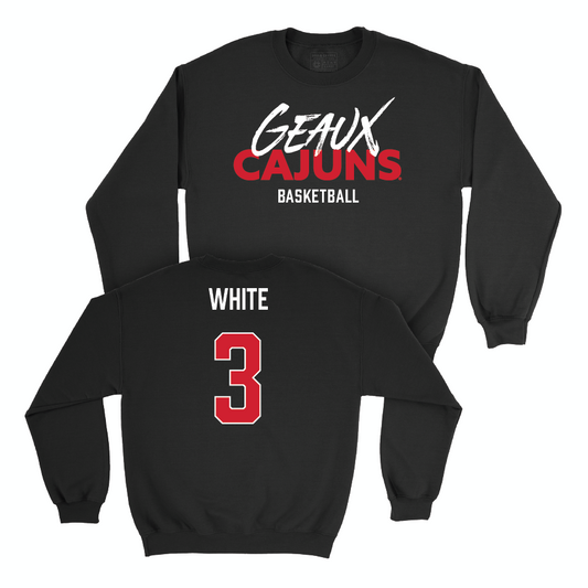 Louisiana Men's Basketball Black Geaux Crew - Chancellor White Small