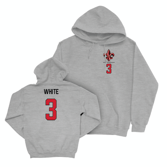 Louisiana Men's Basketball Sport Grey Logo Hoodie - Chancellor White Small
