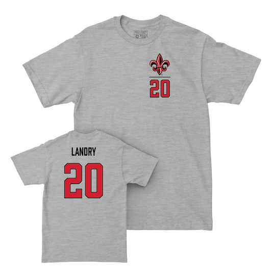 Louisiana Men's Basketball Sport Grey Logo Tee - Christian Landry Small