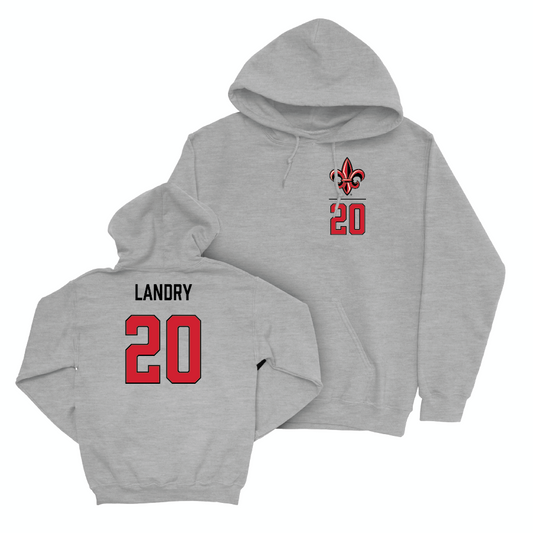 Louisiana Men's Basketball Sport Grey Logo Hoodie - Christian Landry Small