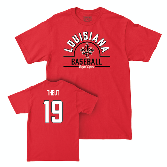 Louisiana Baseball Red Arch Tee - Dylan Theut Small