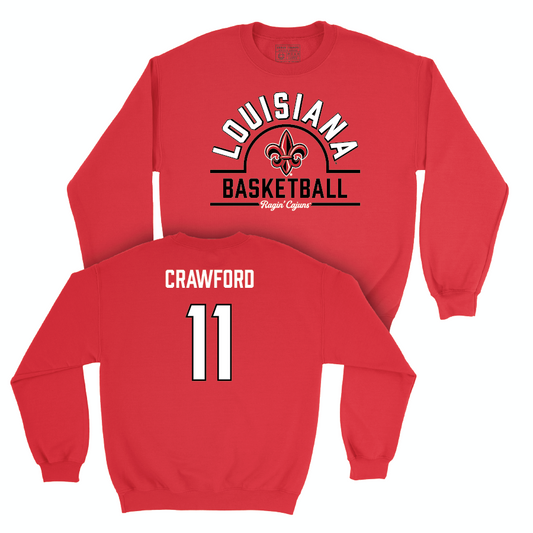 Louisiana Men's Basketball Red Arch Crew - Isaiah Crawford Small