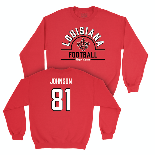Louisiana Football Red Arch Crew - Jaydon Johnson Small