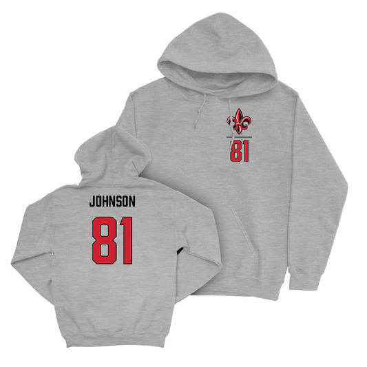 Louisiana Football Sport Grey Logo Hoodie - Jaydon Johnson Small