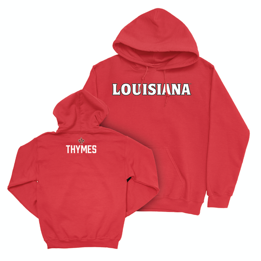 Louisiana Women's Track & Field Red Wordmark Hoodie - Jaala Thymes Small