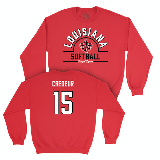 Louisiana Softball Red Arch Crew - Laney Credeur Small