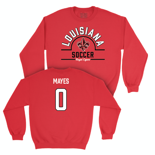 Louisiana Women's Soccer Red Arch Crew - Natalie Mayes Small