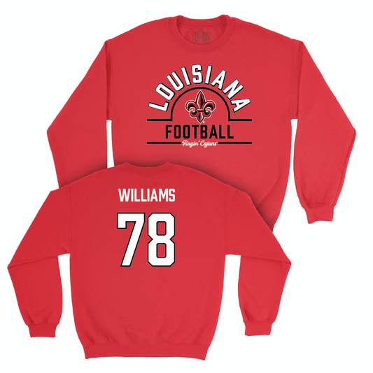 Louisiana Football Red Arch Crew - Quinton Williams Small