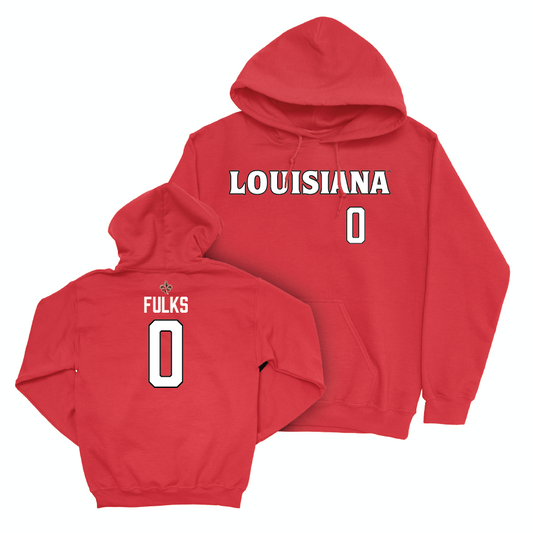 Louisiana Men's Basketball Red Wordmark Hoodie - Themus Fulks Small