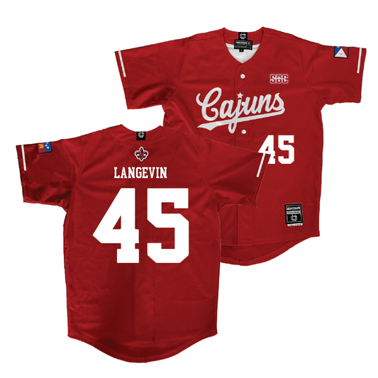 Louisiana Baseball Red Vintage Jersey  - Louis-Philippe Langevin