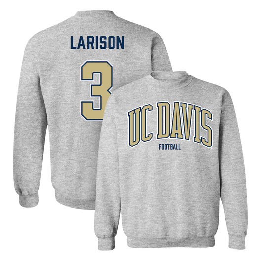 UC Davis Football Sport Grey Arch Crew - Lan Larison