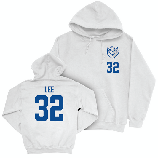 Saint Louis Men's Soccer White Logo Hoodie  - Jaxson Lee