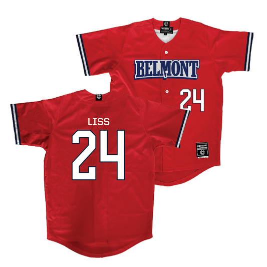 Belmont Baseball Red Jersey - Hank Liss | #24