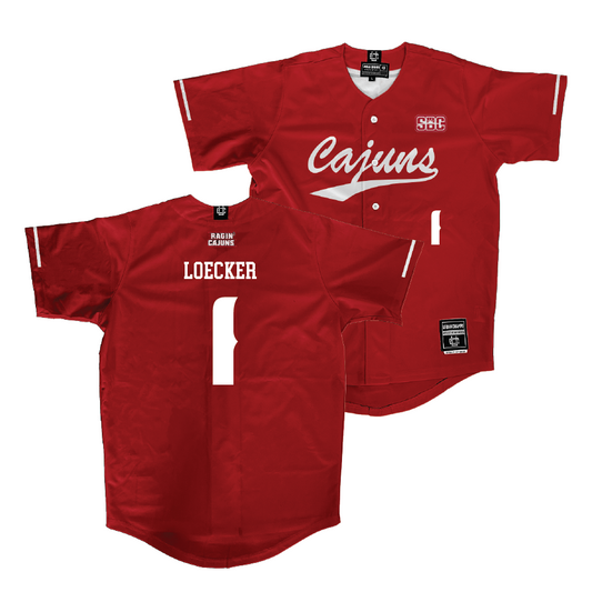 Louisiana Softball Vintage Red Jersey - Denali Loecker | #1