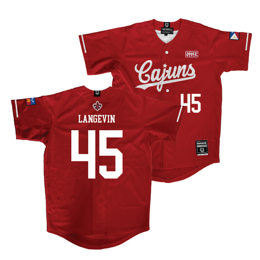 Louisiana Baseball Red Vintage Jersey  - Louis-Philippe Langevin