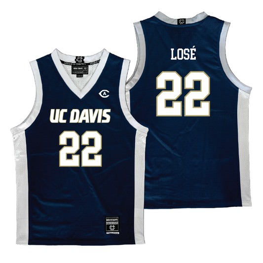 UC Davis Men's Basketball Navy Jersey  - Sione Losé