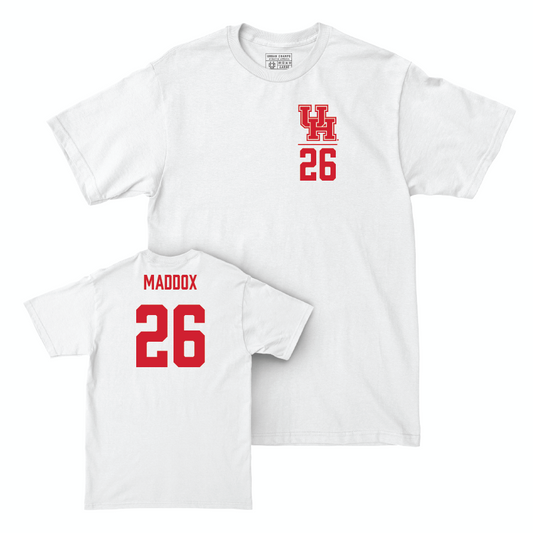 Houston Women's Soccer White Logo Comfort Colors Tee   - Cameryn Maddox