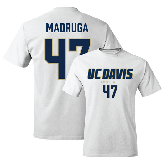 UC Davis Football White Classic Comfort Colors Tee - Macray Madruga