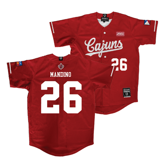 Louisiana Baseball Red Vintage Jersey  - Maddox Mandino