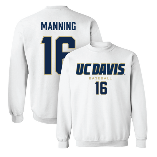 UC Davis Baseball White Classic Crew - Max Manning