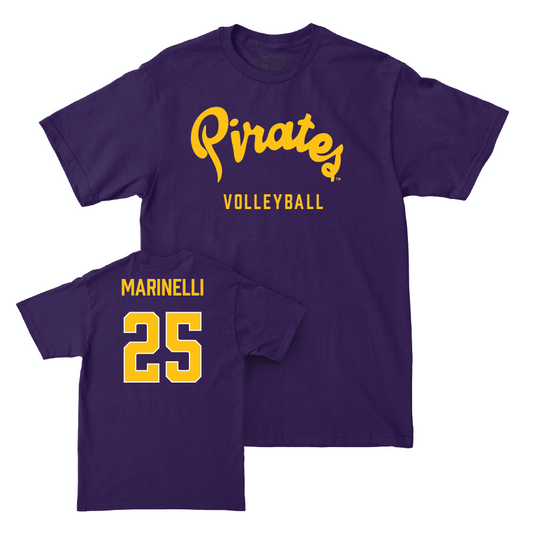 East Carolina Women's Volleyball Purple Script Tee  - Isabella Marinelli
