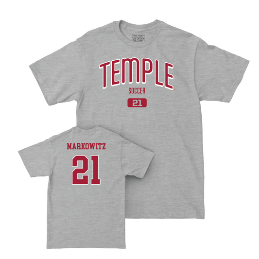 Temple Men's Soccer Sport Grey Arch Tee  - Aaron Markowitz