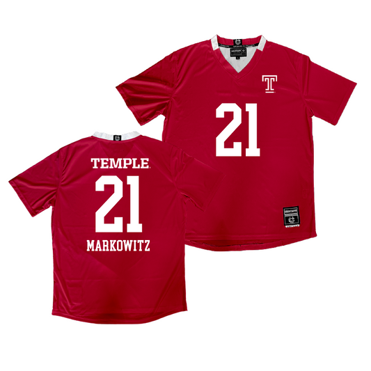 Temple Cherry Men's Soccer Jersey - Aaron Markowitz | #21