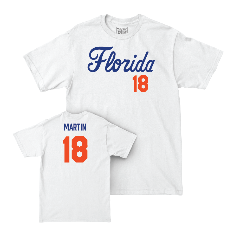 Florida Women's Volleyball White Script Comfort Colors Tee  - Kennedy Martin