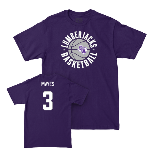 SFA Men's Basketball Purple Hardwood Tee  - Ethan Mayes