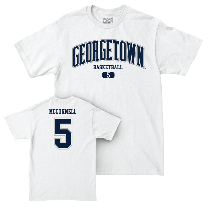 Georgetown Women's Basketball White Arch Comfort Colors Tee - Modesti McConnell