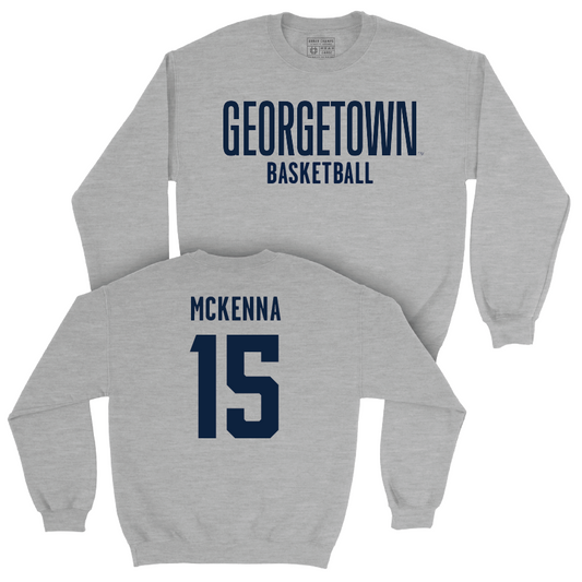 Georgetown Men's Basketball Sport Grey Wordmark Crew  - Drew McKenna