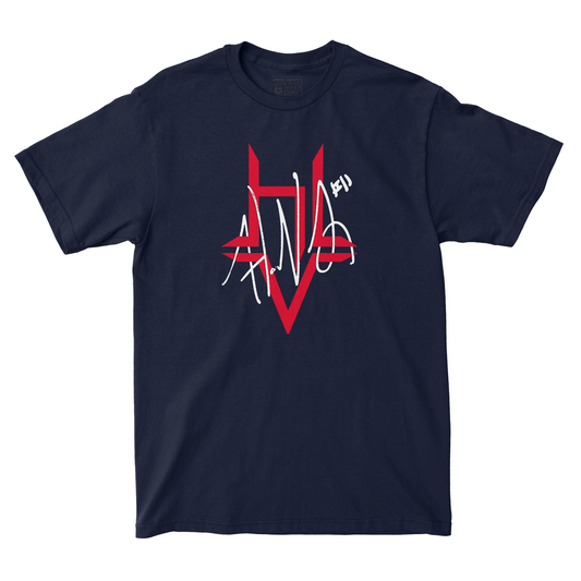 EXCLUSIVE RELEASE: Hailey Van Lith - Red White and Blue Woven Logo Tee - Navy
