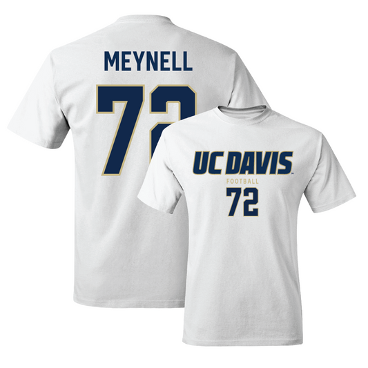 UC Davis Football White Classic Comfort Colors Tee - Miles Meynell
