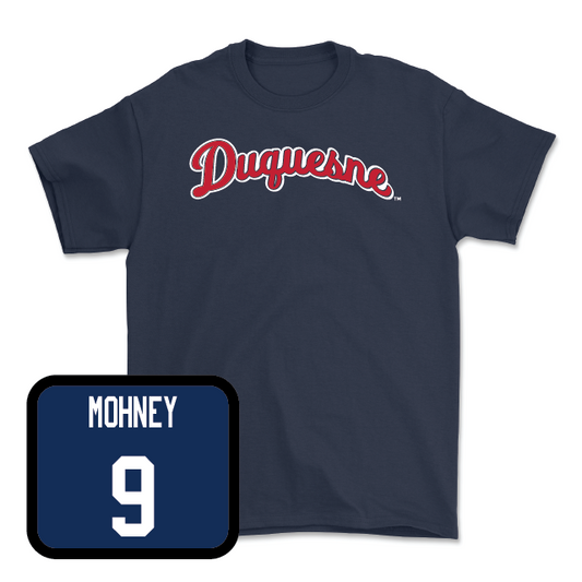 Duquesne Men's Soccer Navy Script Tee - Tate Mohney