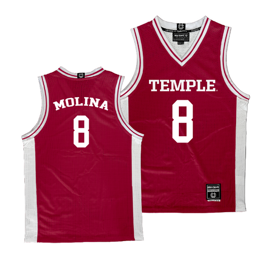 Temple Cherry Women's Basketball Jersey - Jaleesa Molina | #8