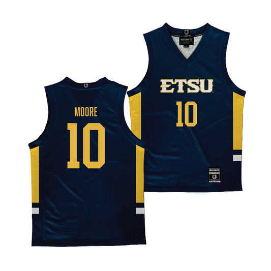 ETSU Blue Women's Basketball Jersey - Courtney Moore | #10