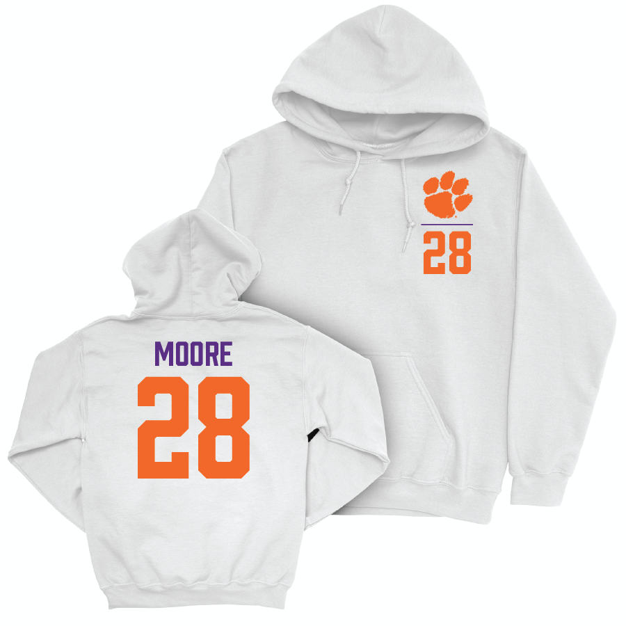 Clemson Softball White Logo Hoodie  - Maddie Moore