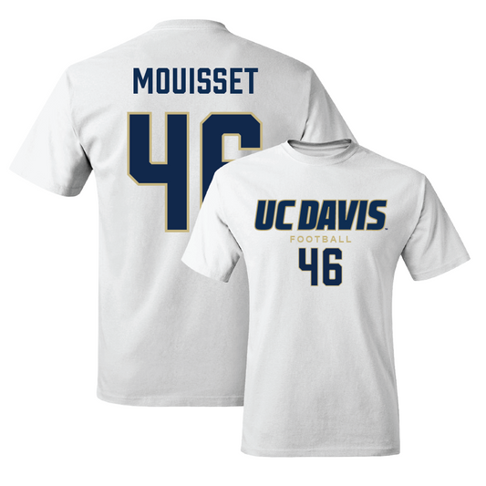 UC Davis Football White Classic Comfort Colors Tee - Calvin Mouisset