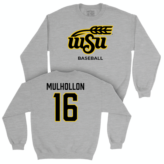 Wichita State Baseball Sport Grey Stacked Crew - Michael Mulhollon