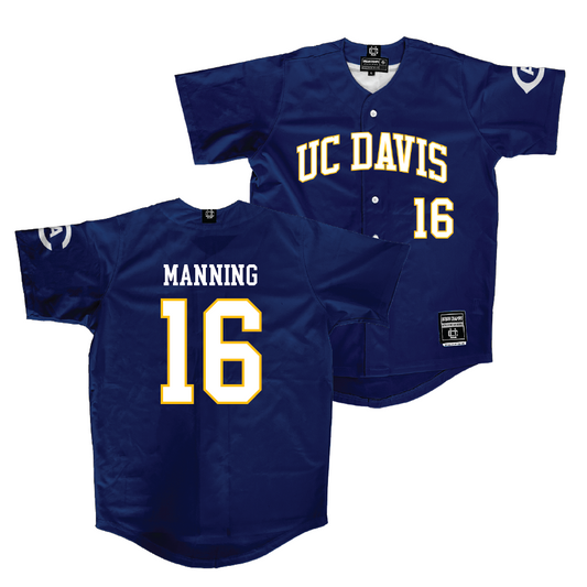 UC Davis Baseball Navy Jersey - Max Manning | #16