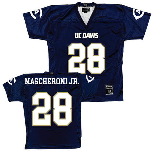 UC Davis Football Navy Jersey - Robbie Mascheroni Jr.  | #28
