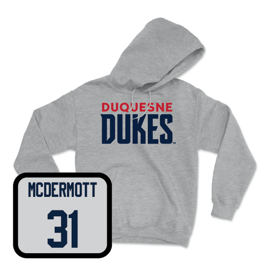 Duquesne Men's Basketball Sport Grey Lock Hoodie - Seamus McDermott