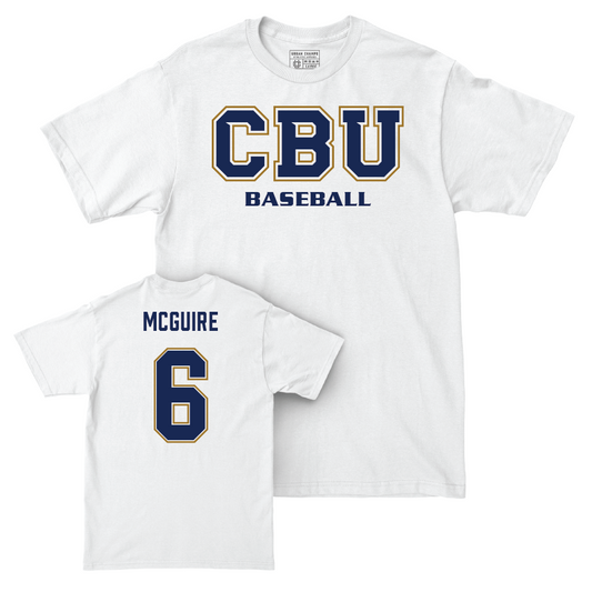 CBU Baseball White Comfort Colors Classic Tee   - Connor McGuire