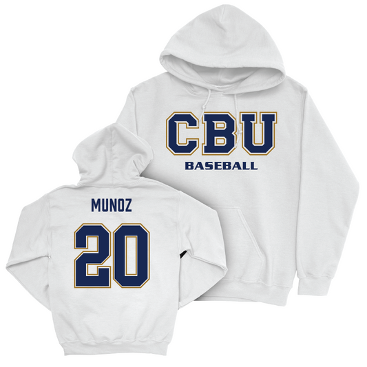 CBU Baseball White Classic Hoodie  - Marty Munoz