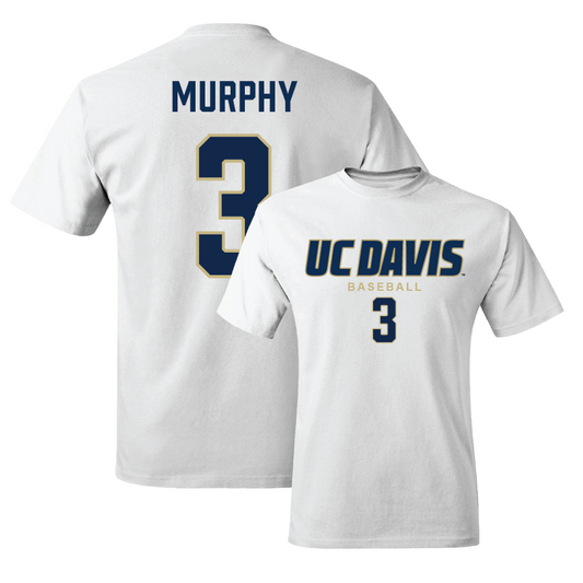 UC Davis Baseball White Classic Comfort Colors Tee  - Jaxon Murphy